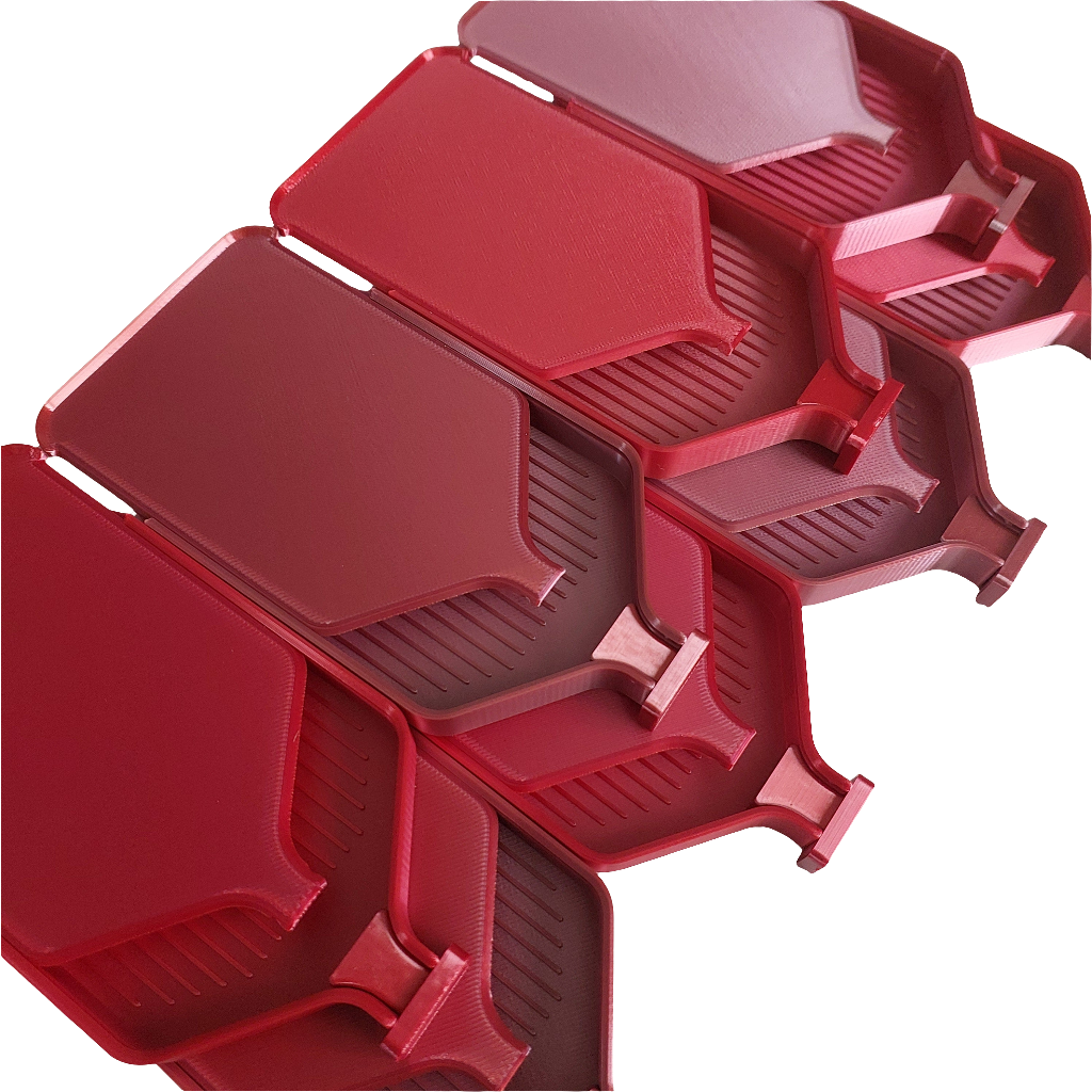 Luxury Set of 5 Stack-able Trays - Inferno