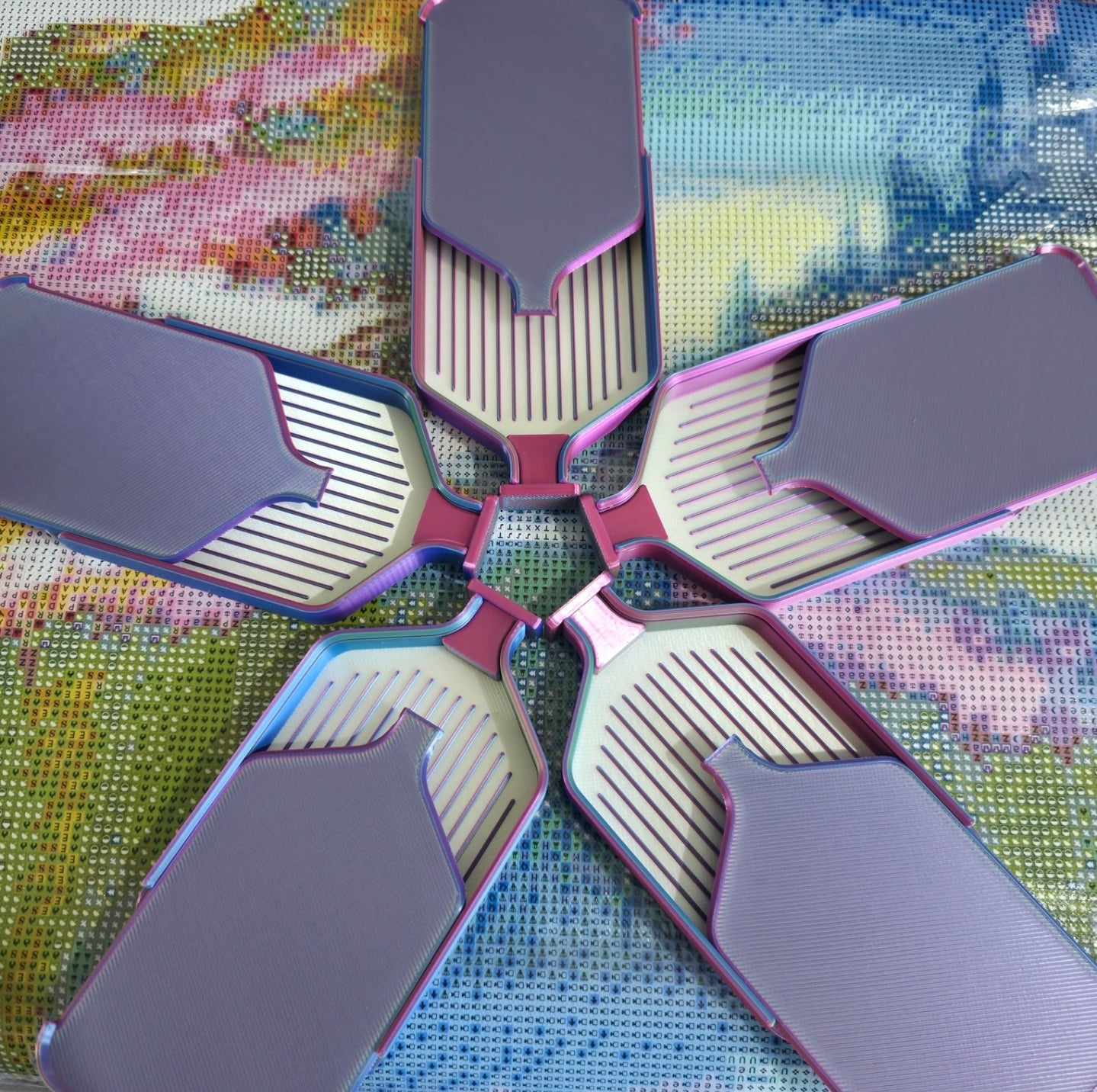 Luxury Mini Set of 5 Stack-able Trays - Pearl White & Magical