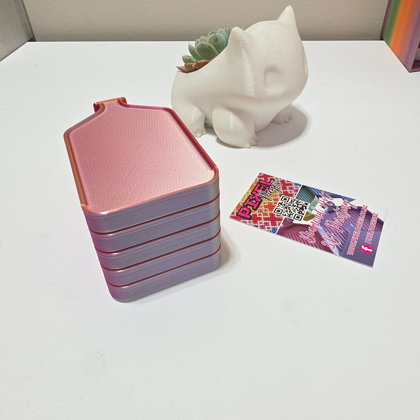 Luxury Mini Set of 5 Stack-able Trays - Pearl White & Phoenix