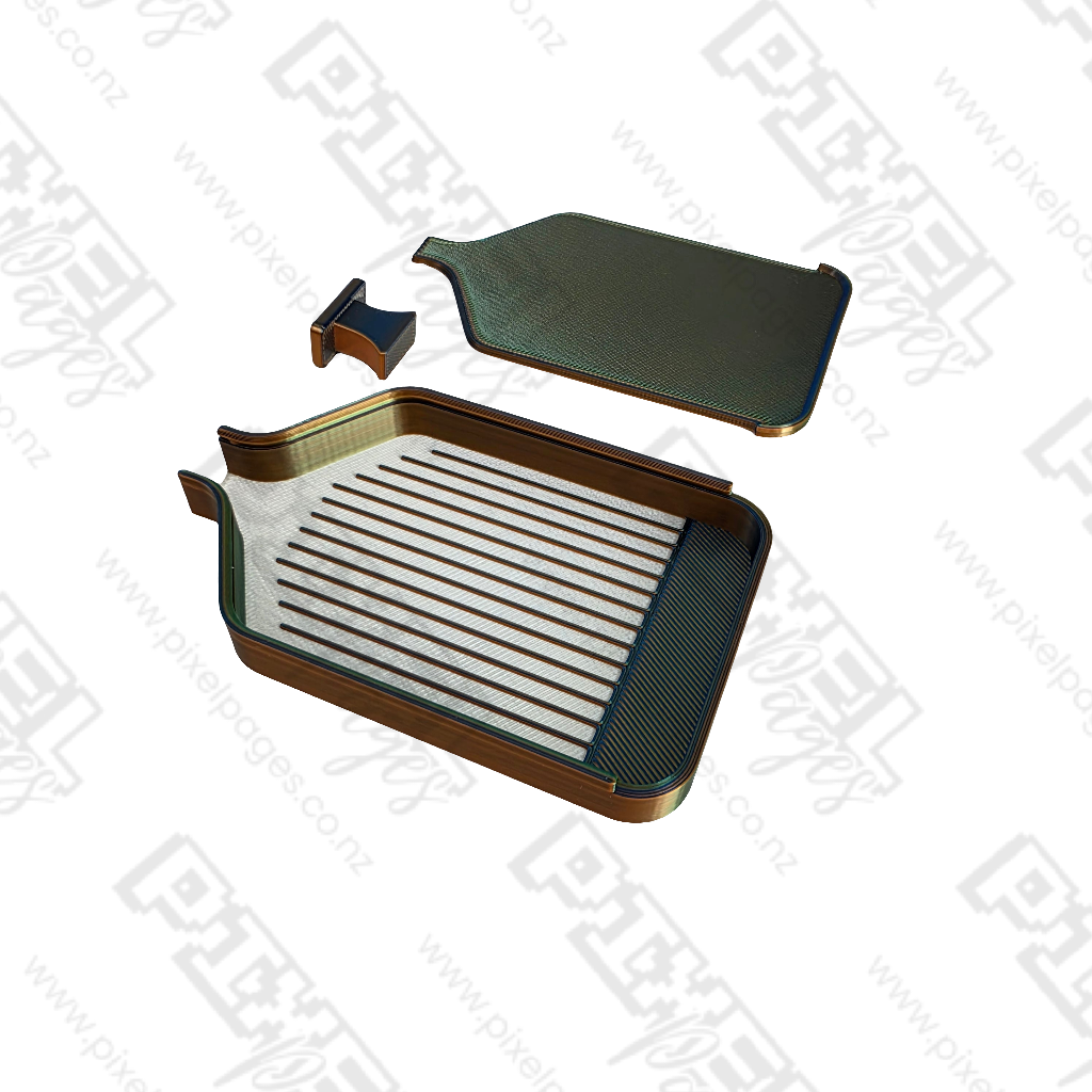 Luxury Mini Diamond Painting Drill Tray with Lid & Stopper - Beach With White Base