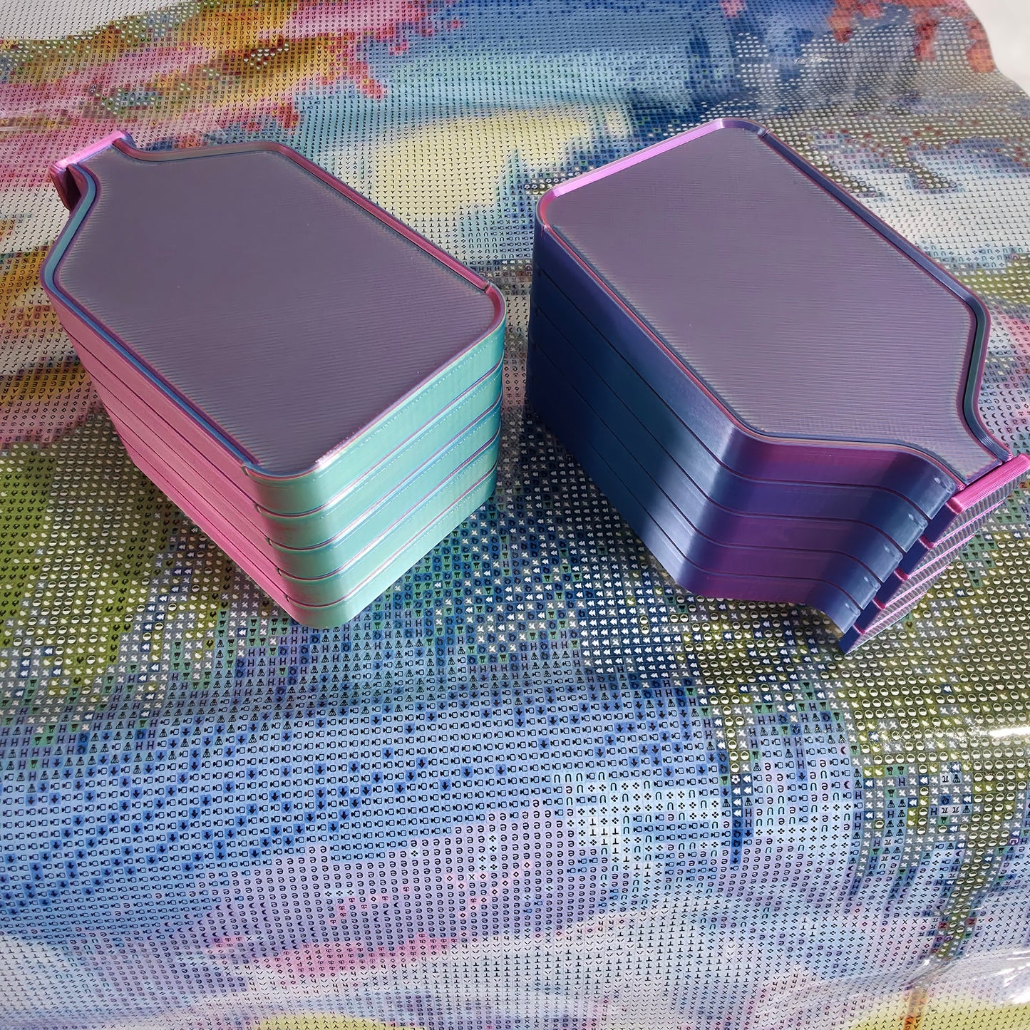 Luxury Mini Set of 5 Stack-able Trays - Pearl White & Magical