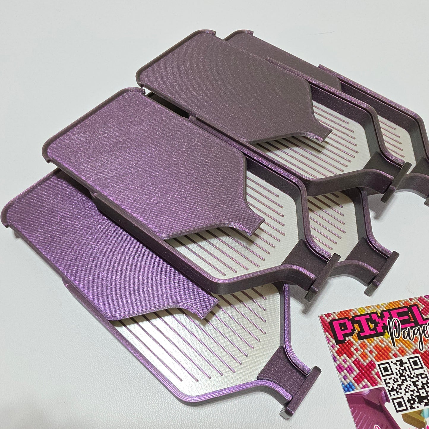 Luxury Set of 5 Stack-able Trays - Silk white & Midnight