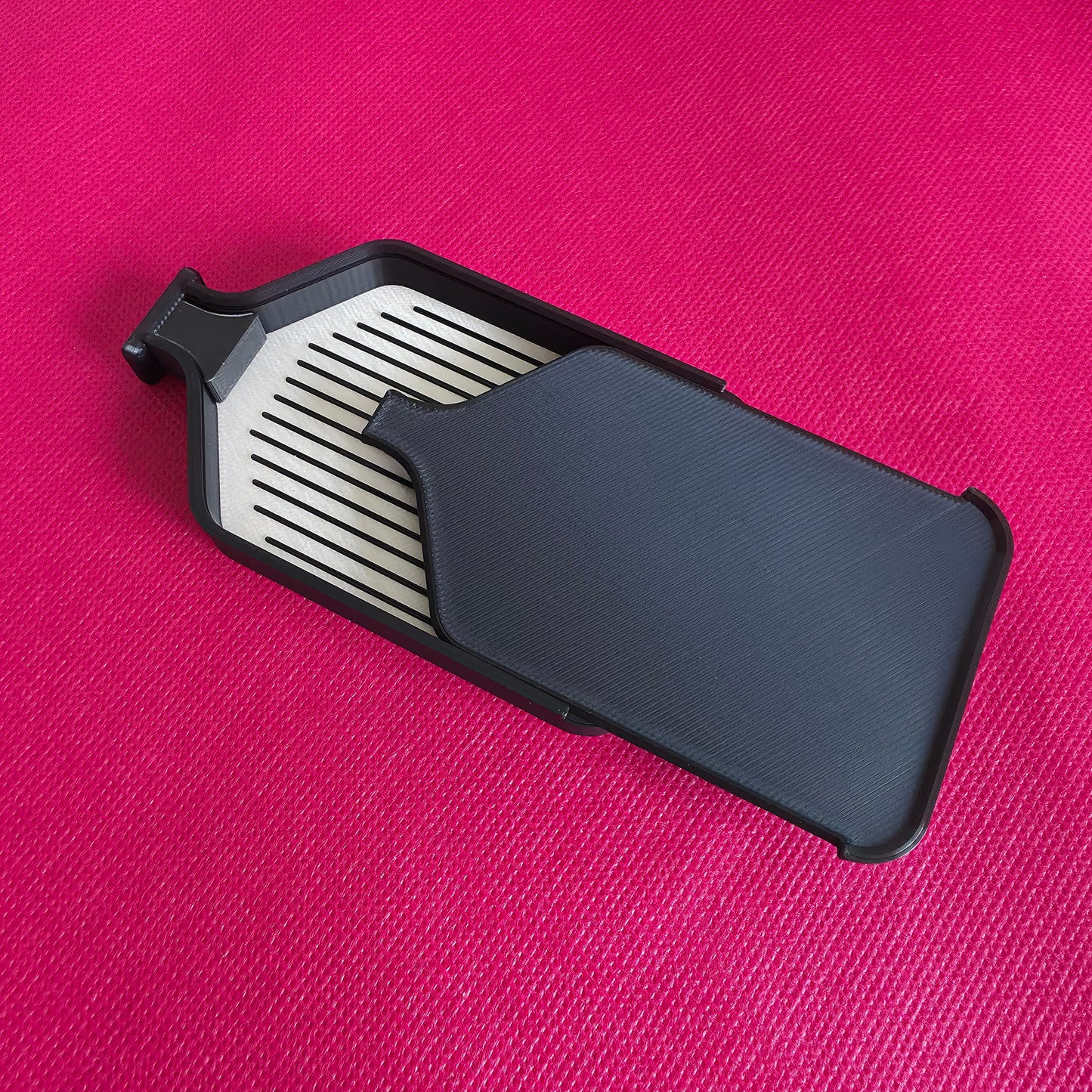 Luxury Mini Diamond Painting Drill Tray with Lid & Stopper - Pearl White & Ebony