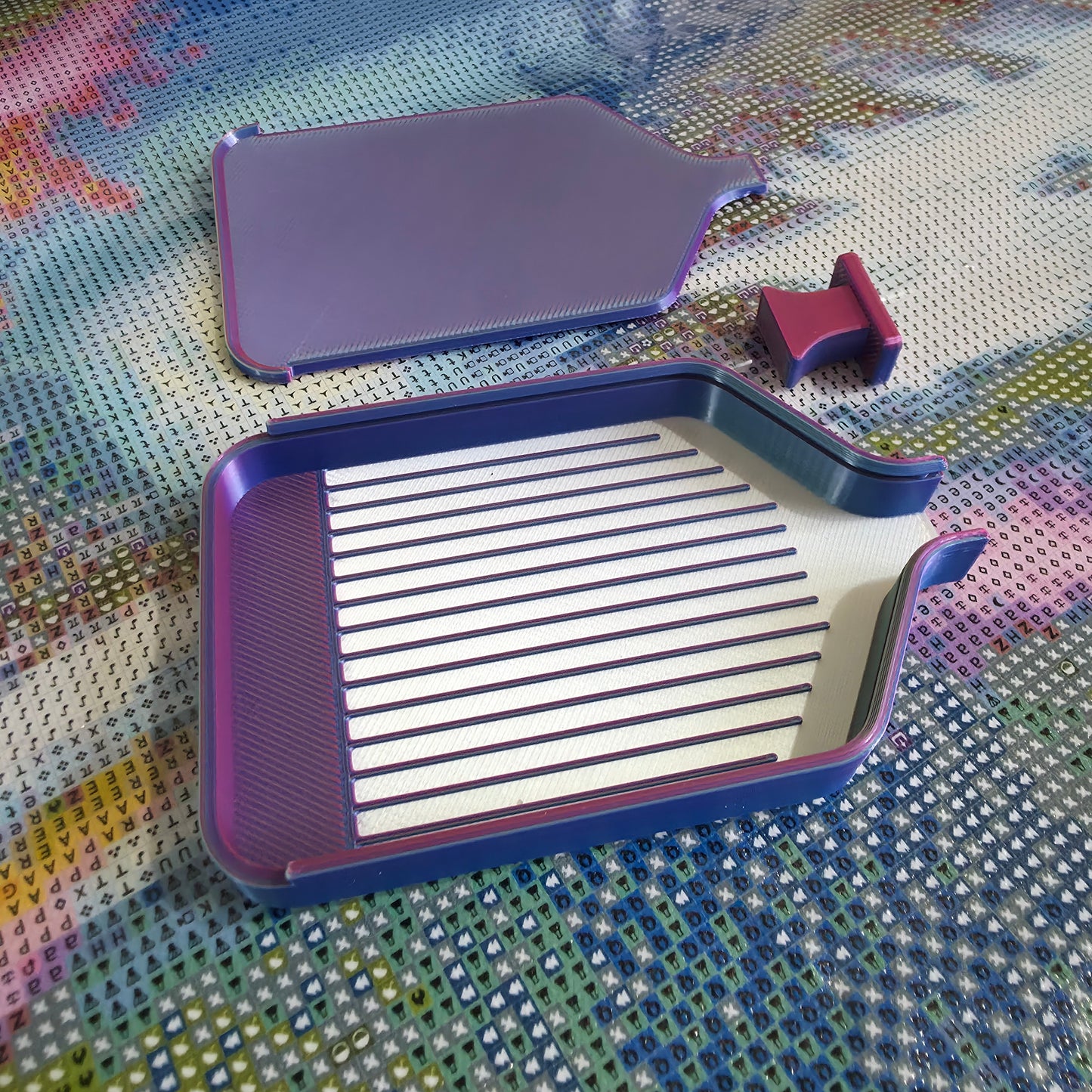 Luxury Mini Diamond Painting Drill Tray with Lid & Stopper - Pearl White & Magical