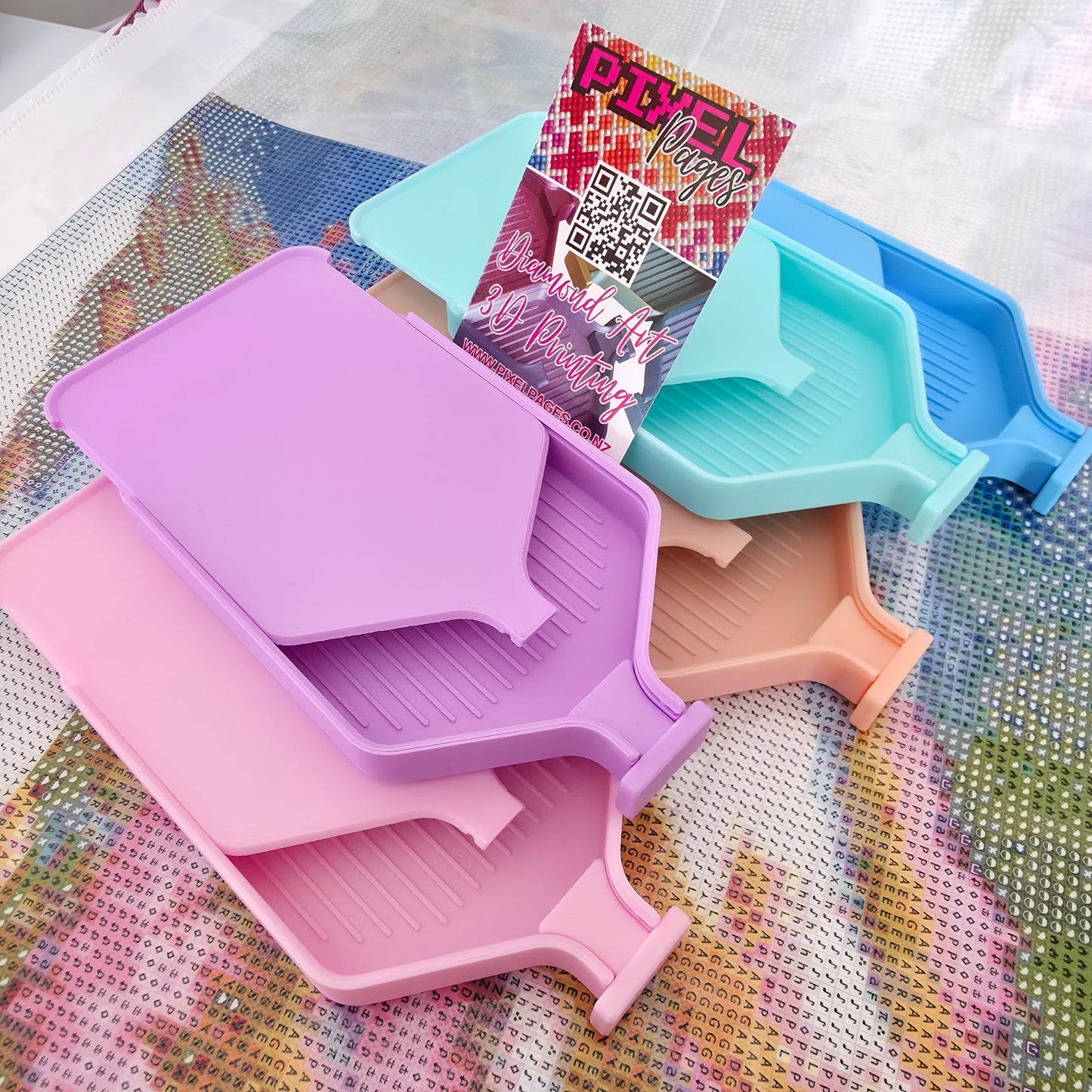 Luxury Set of 5 Stack-able Trays - Pastel Paradise