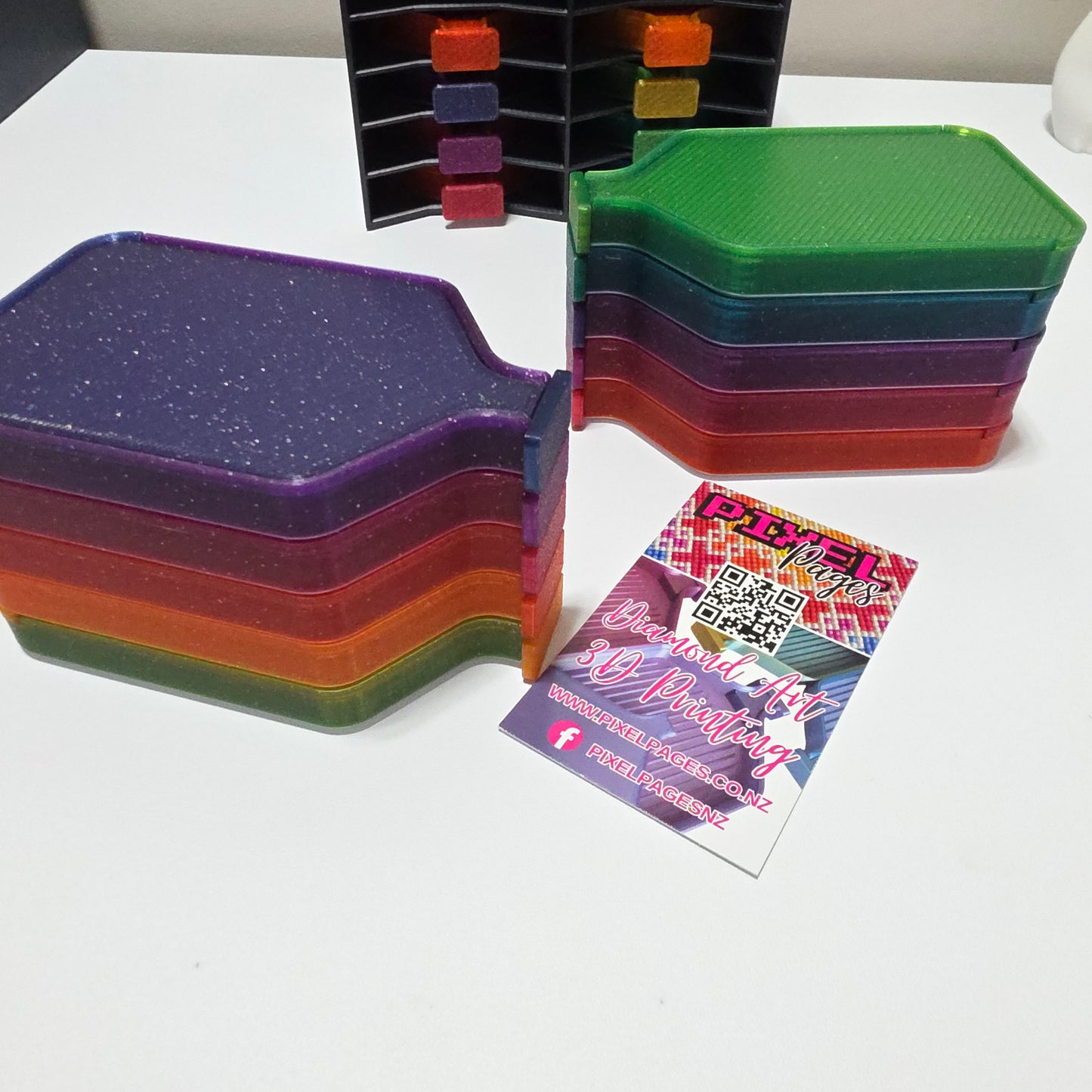 Luxury Mini Set of 5 Stack-able Trays - Pearl White & Skittles