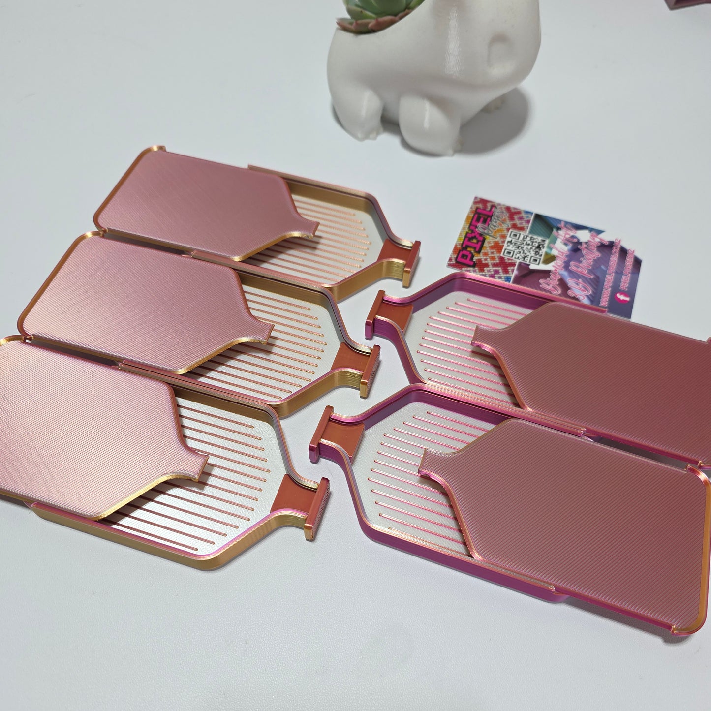 Luxury Mini Set of 5 Stack-able Trays - Pearl White & Phoenix