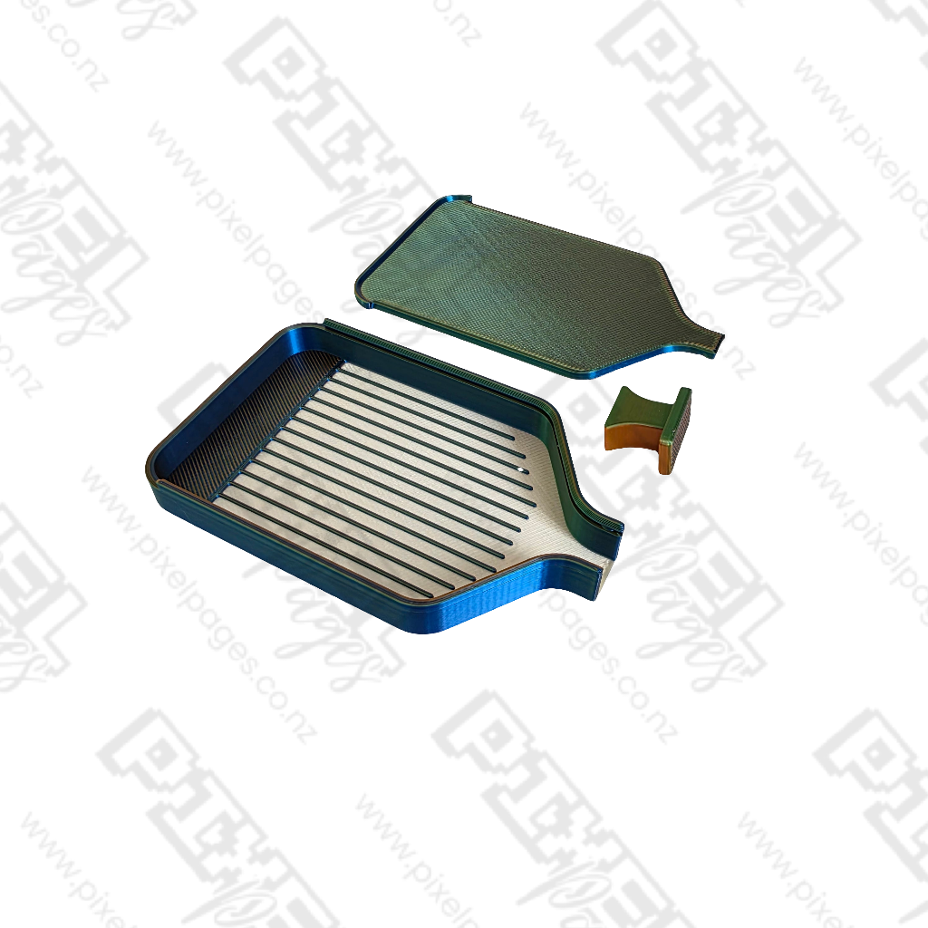Luxury Mini Diamond Painting Drill Tray with Lid & Stopper - Beach With White Base