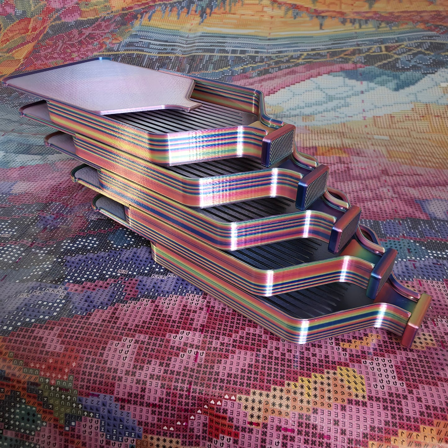 Luxury Set of 5 Stack-able Trays - Carnival