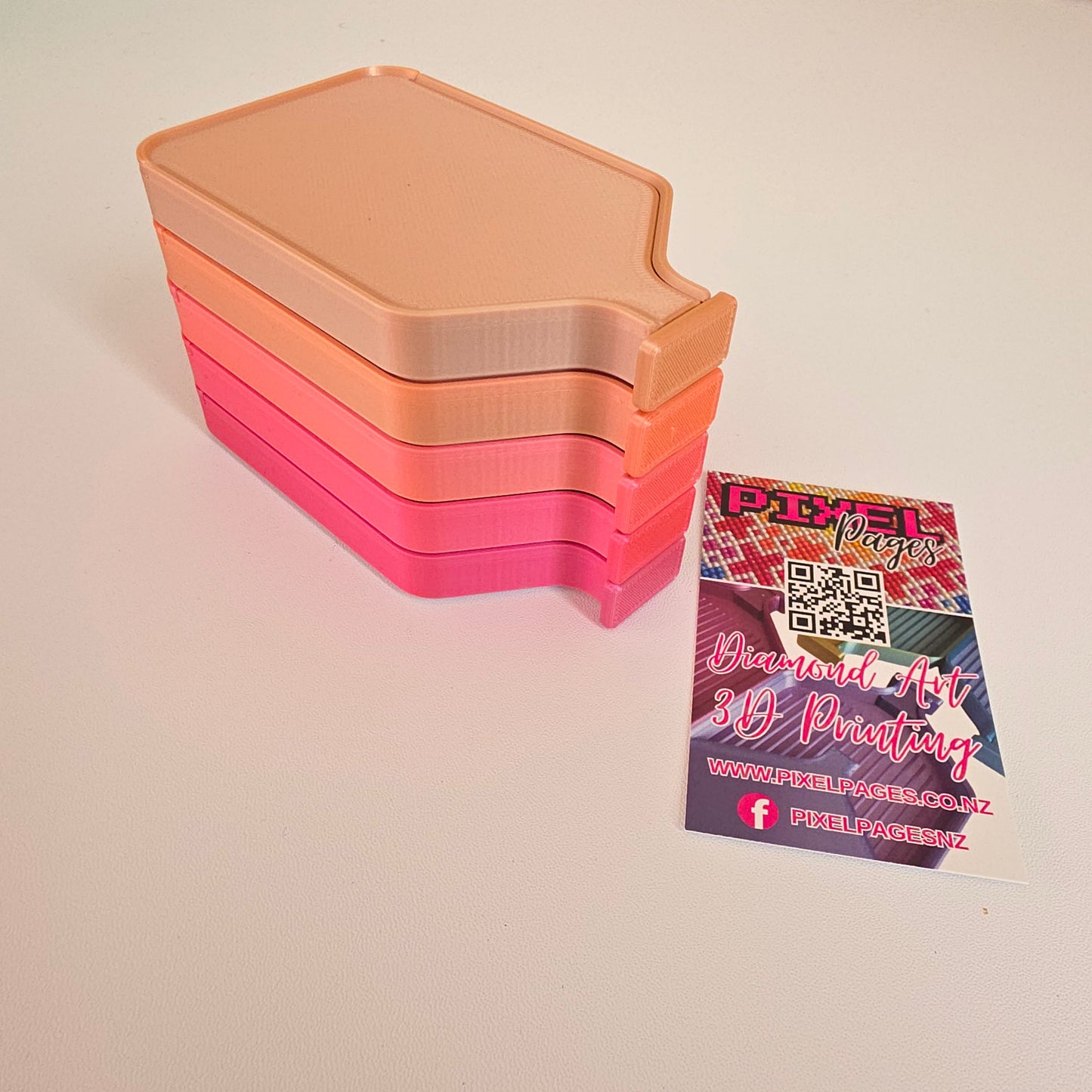 Luxury Mini Set of 5 Stack-able Trays - Pearl White & Candy