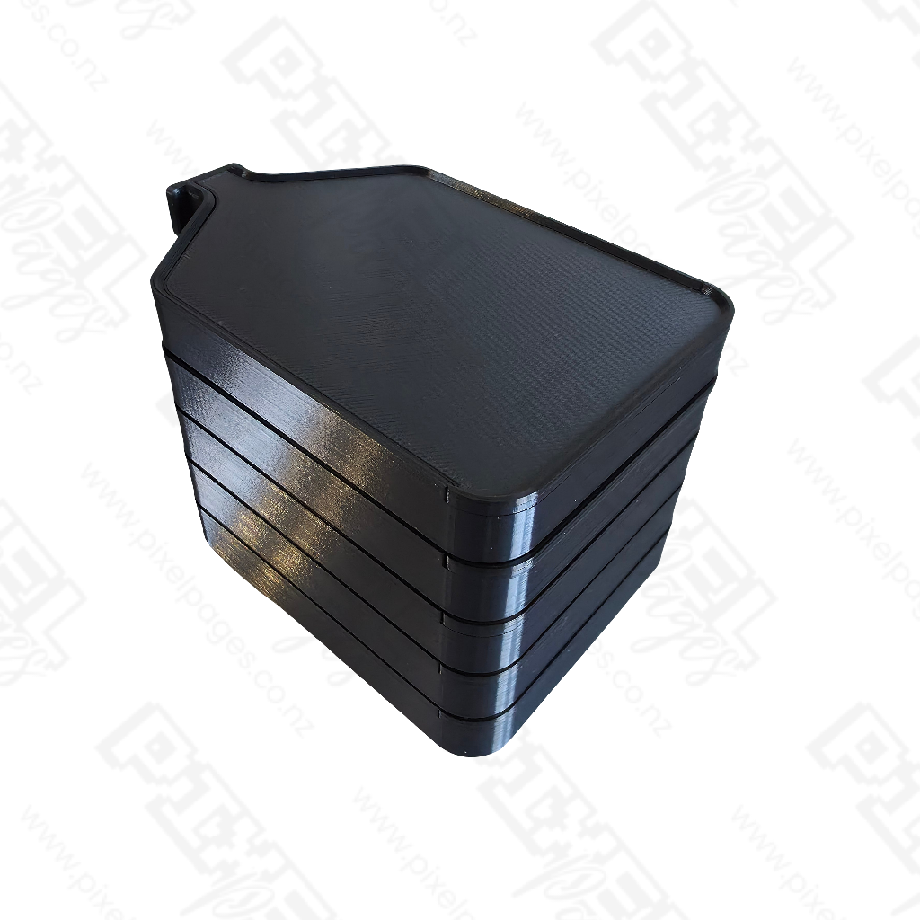 Luxury Set of 5 Stack-able Trays - Ebony