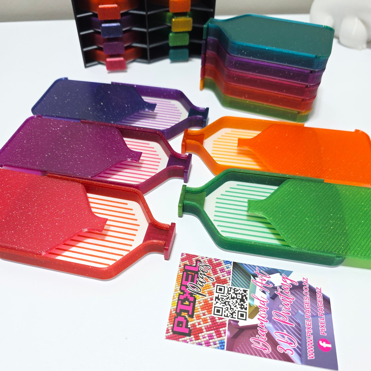 Luxury Mini Set of 5 Stack-able Trays - Pearl White & Skittles