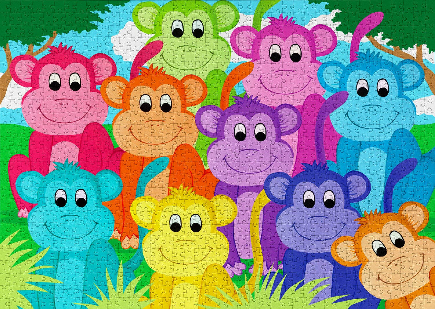 1000 Pieces Jigsaw Puzzle - Rainbow Monkeys (2060)