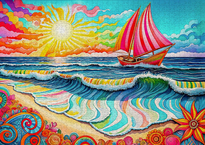 1000 Pieces Jigsaw Puzzle - Sailing at Sunrise (2327)