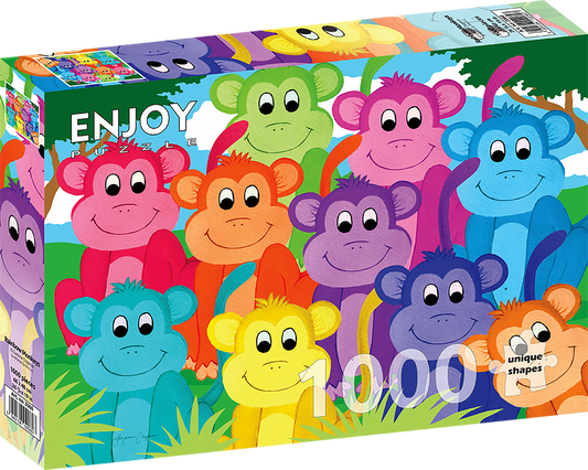 1000 Pieces Jigsaw Puzzle - Rainbow Monkeys (2060)