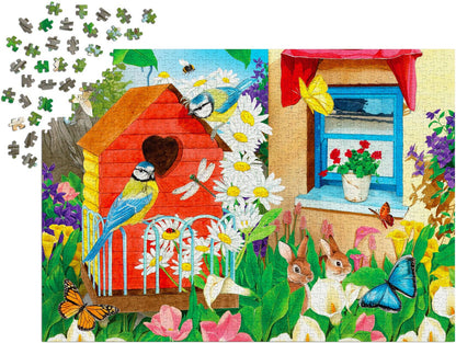 1000 Pieces Jigsaw Puzzle - Birdhouse Garden (1913)