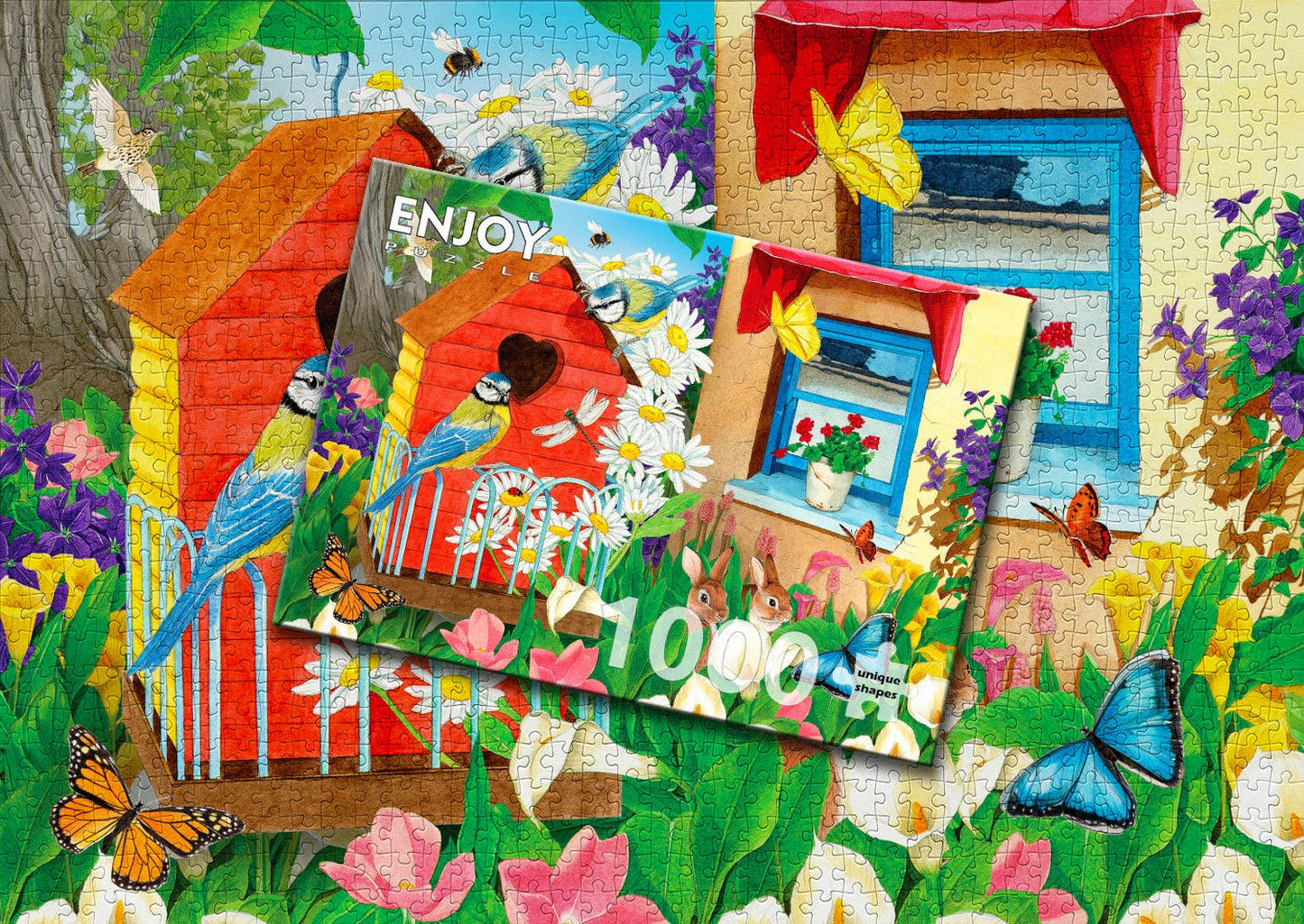 1000 Pieces Jigsaw Puzzle - Birdhouse Garden (1913)