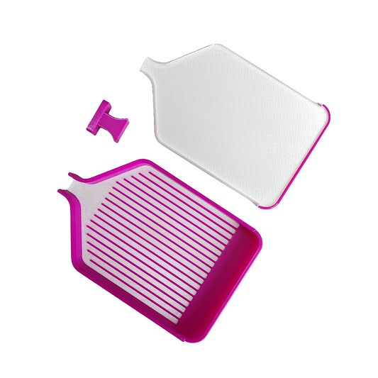 Luxury Diamond Painting Drill Tray with Snap Lid & Stopper Purple/White