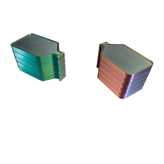 Luxury Mini Set of 5 Stack-able Trays - Pearl White & Reef