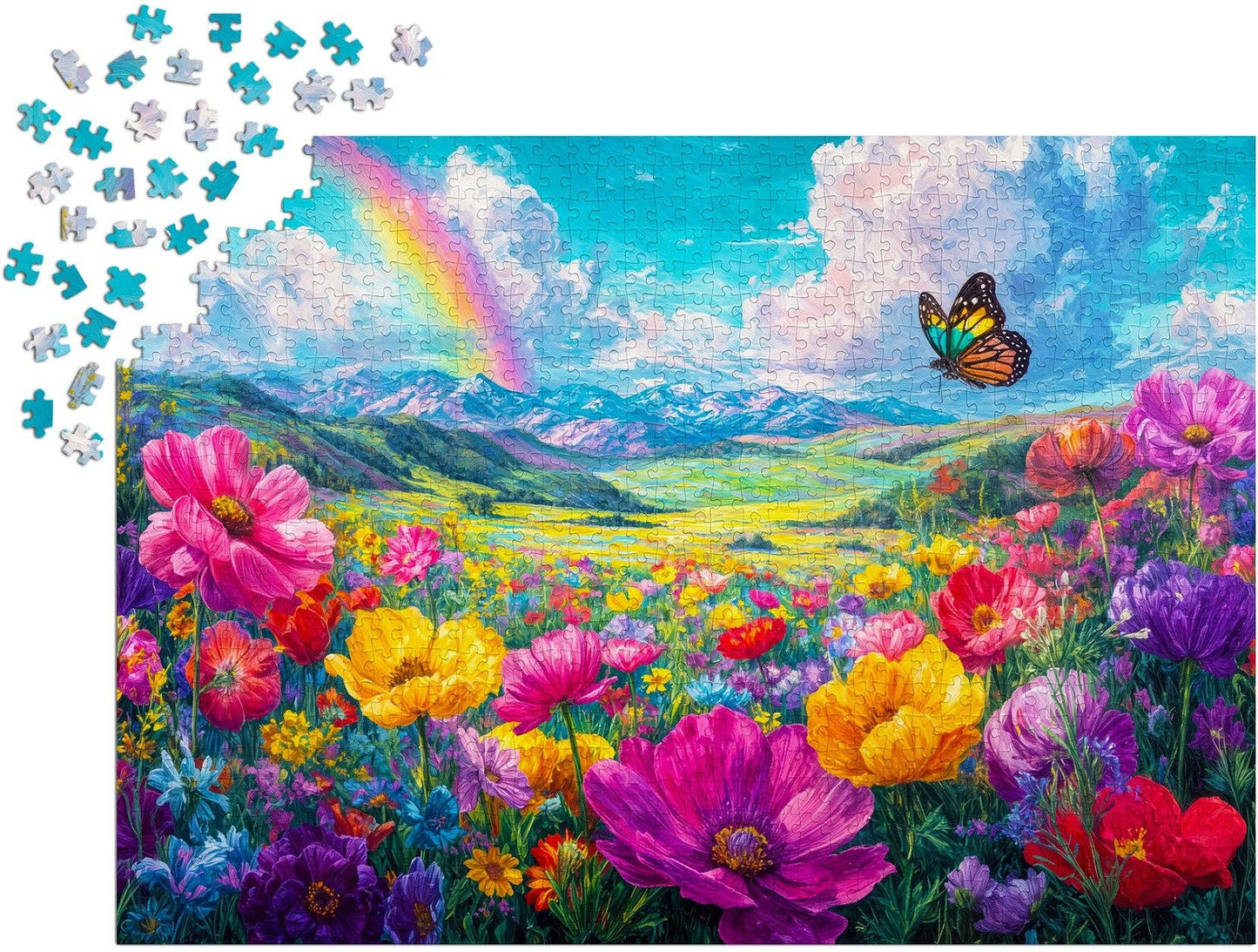 1000 Pieces Jigsaw Puzzle - Rainbow Meadow (2404)