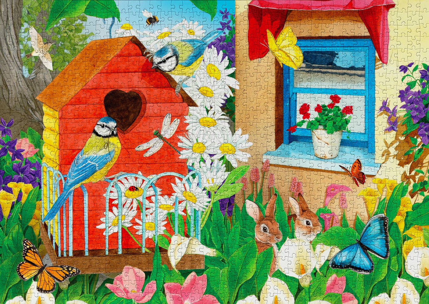 1000 Pieces Jigsaw Puzzle - Birdhouse Garden (1913)
