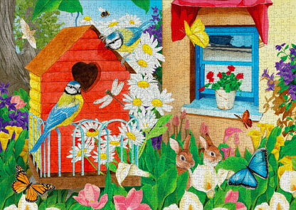 1000 Pieces Jigsaw Puzzle - Birdhouse Garden (1913)
