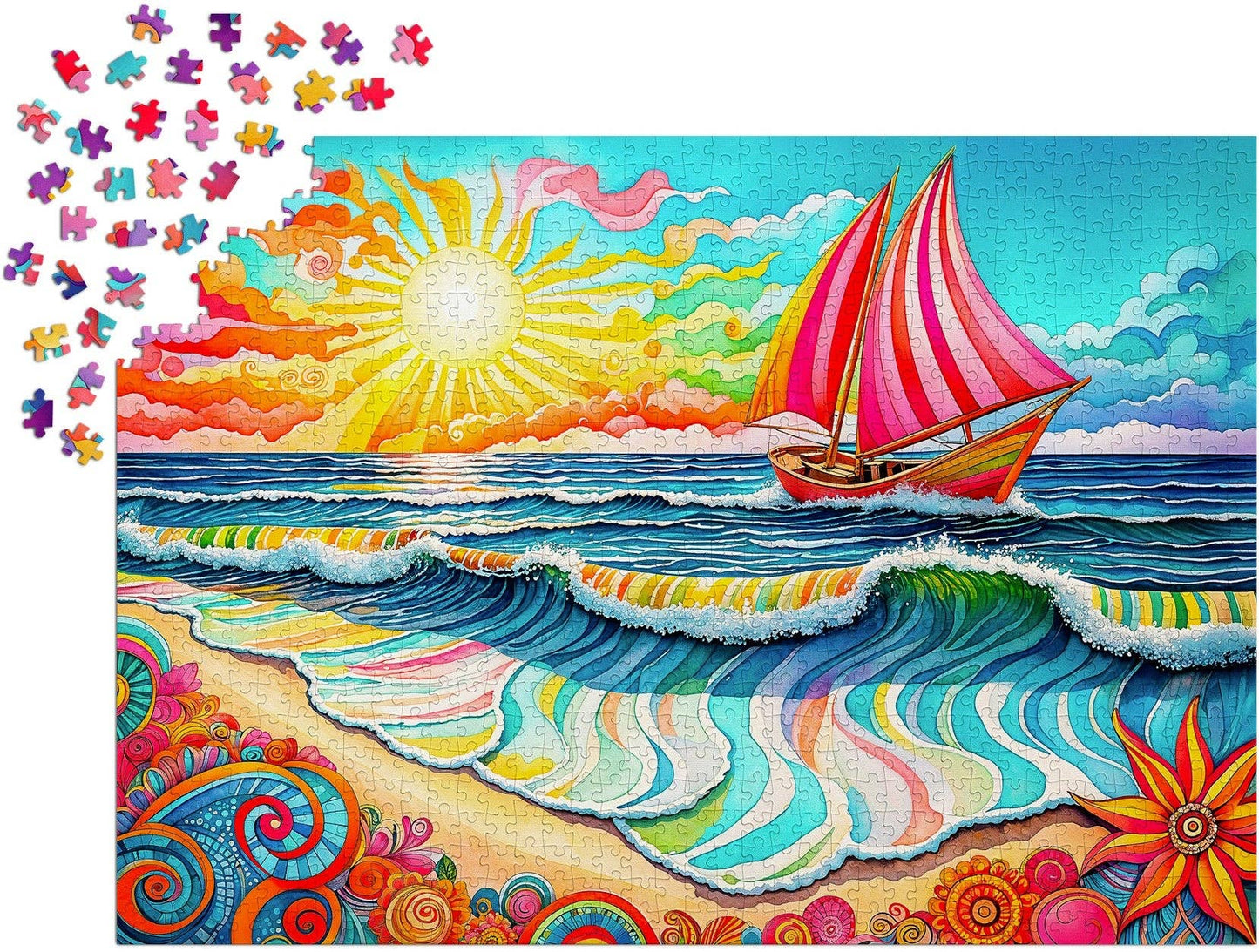 1000 Pieces Jigsaw Puzzle - Sailing at Sunrise (2327)