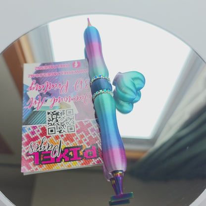 Multicoloured Double Twist Tip Pen - Crystal Aqua Sky