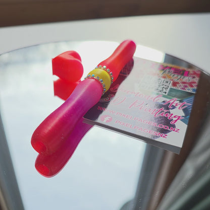 Multicoloured Double Twist Tip Pen - Strawberry Bling