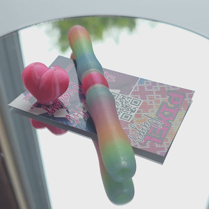 Multicoloured Double Twist Tip Pen - Crystal Rainbow Glow