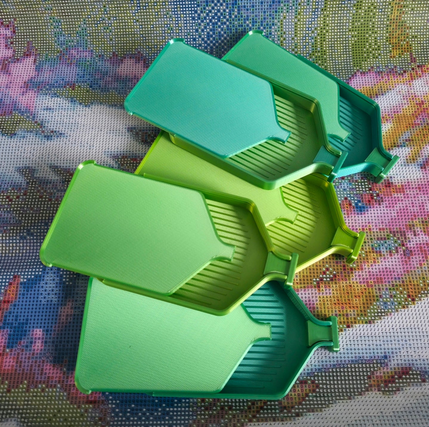 Luxury Set of 5 Stack-able Trays - Electric Emerald