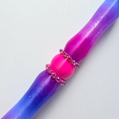 Multicoloured Double Twist Tip Pen - Lavender Bling