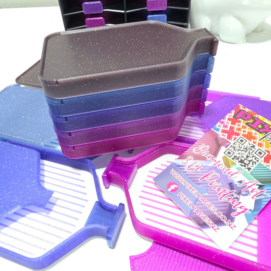 Luxury Mini Set of 5 Stack-able Trays - Pearl White & Stardust