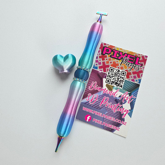 Multicoloured Double Twist Tip Pen - Crystal Aqua Sky