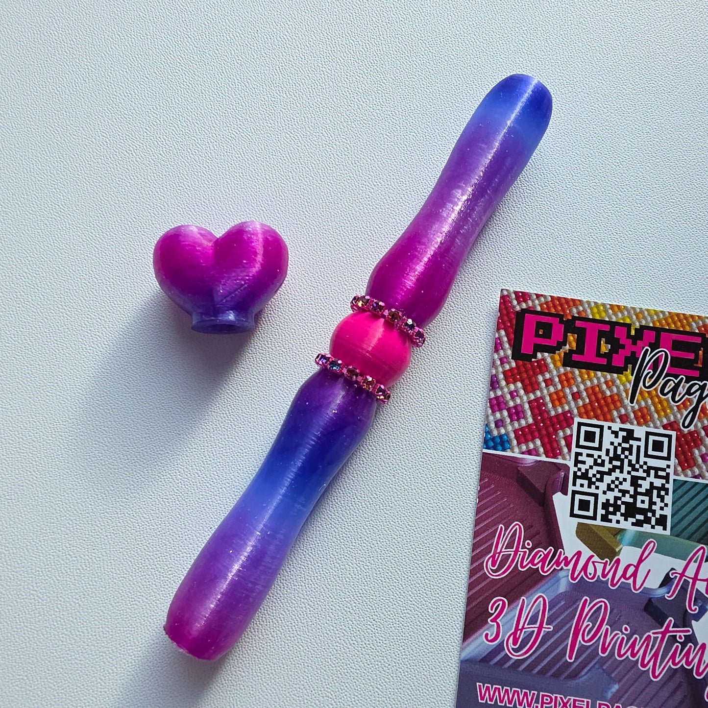 Multicoloured Double Twist Tip Pen - Lavender Bling