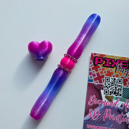 Multicoloured Double Twist Tip Pen - Lavender Bling