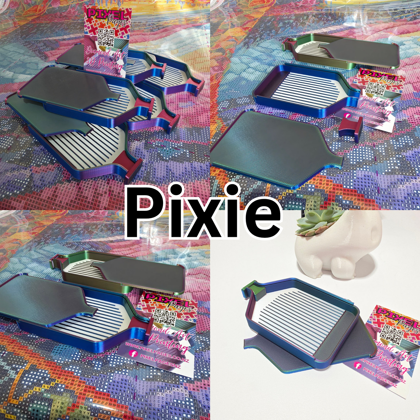 Luxury Set of 5 Stack-able Trays - Tri-Colours