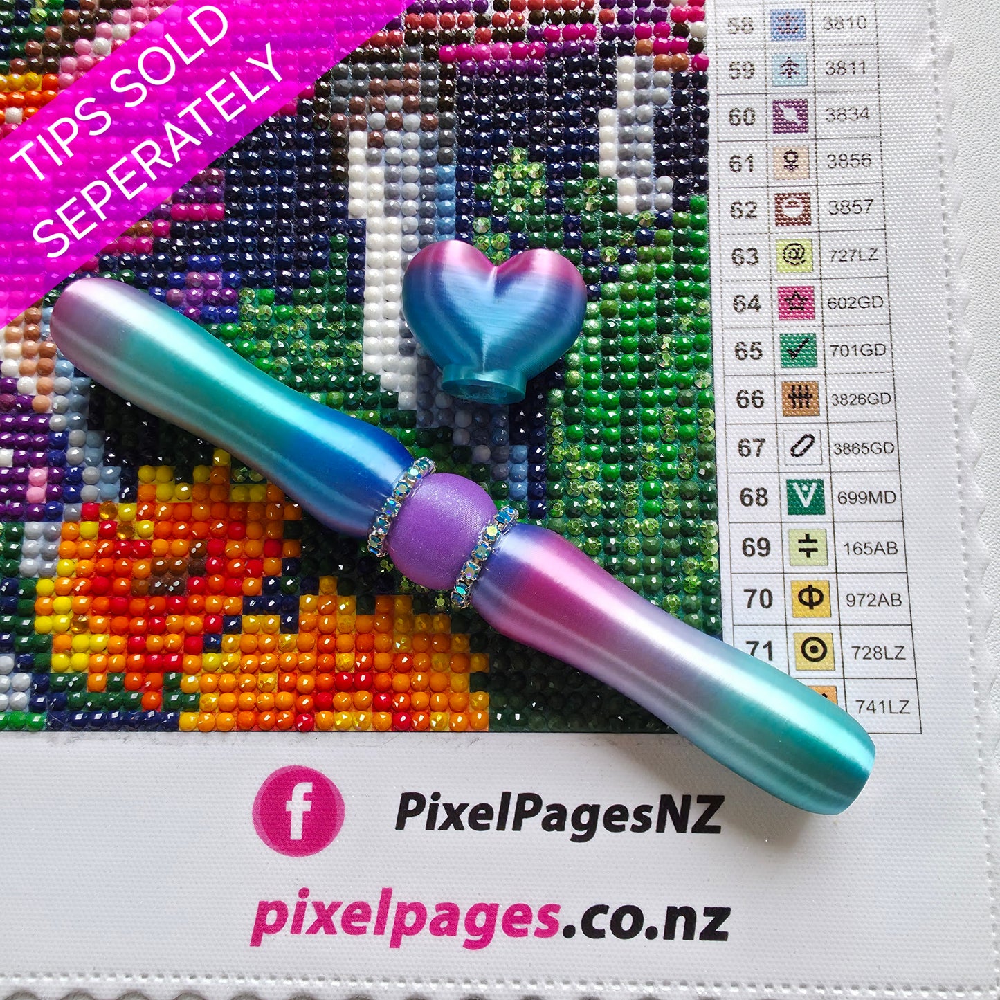 Multicoloured Pen For Threaded Tips - Aqua Sky Bling