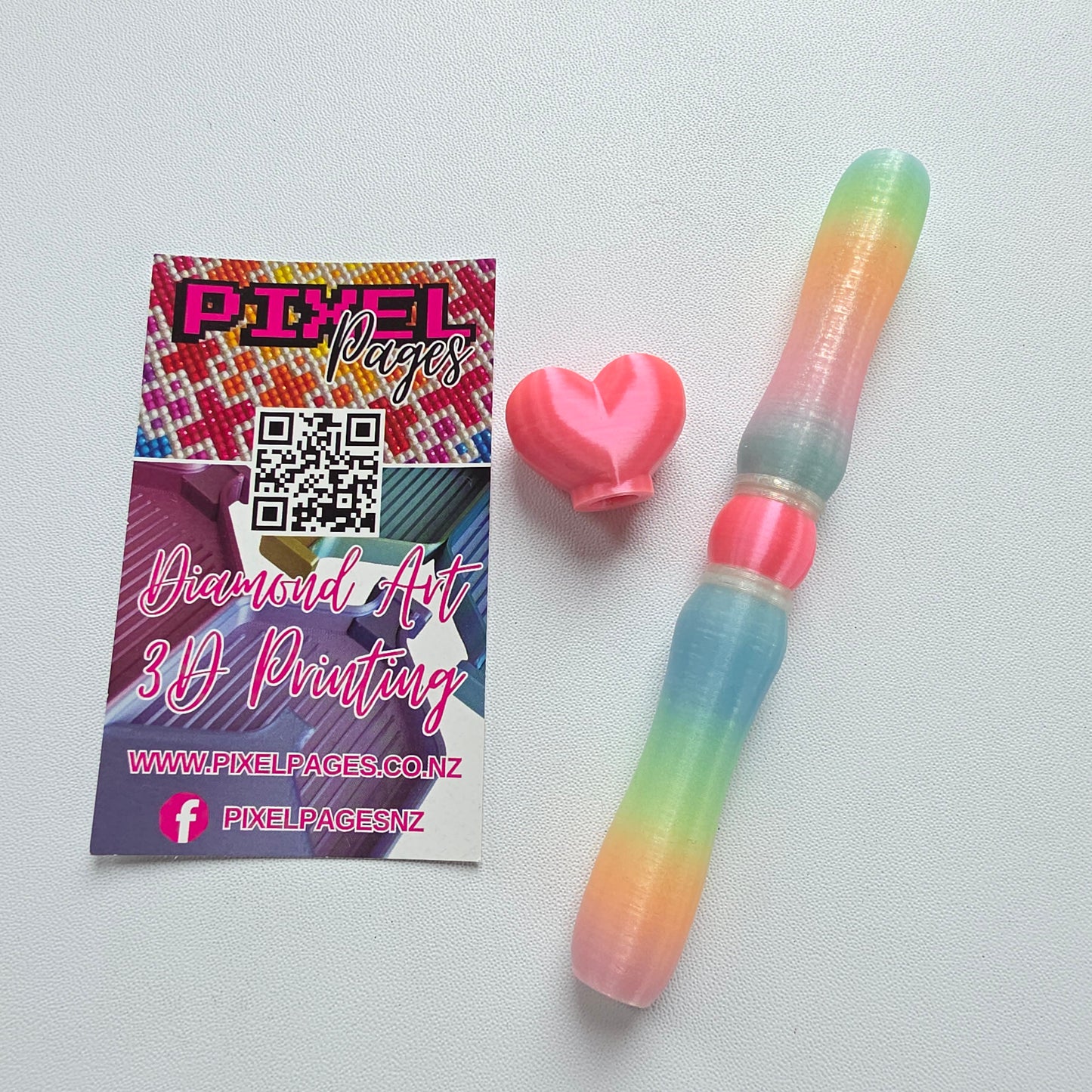 Multicoloured Double Twist Tip Pen - Crystal Rainbow Glow
