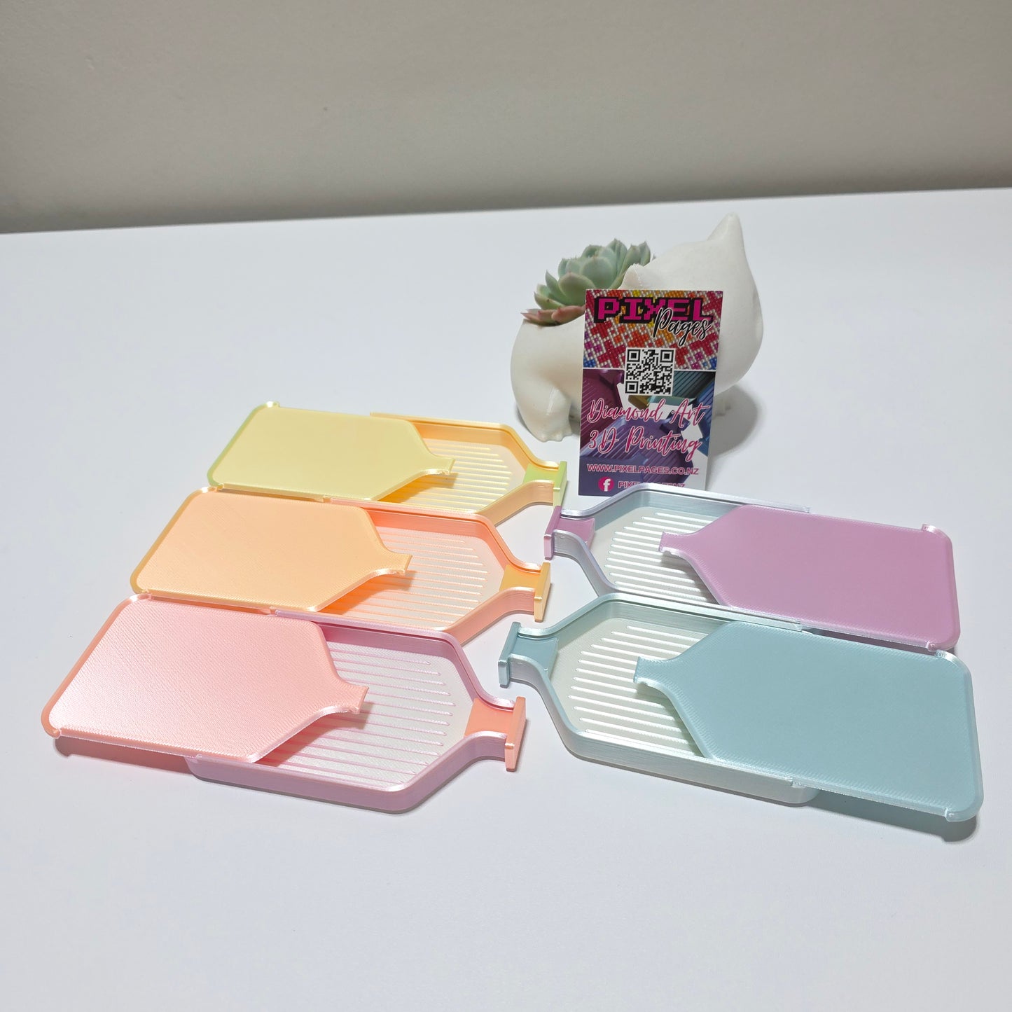 Luxury Mini Set of 5 Stack-able Trays - Pearl White & Mermaid