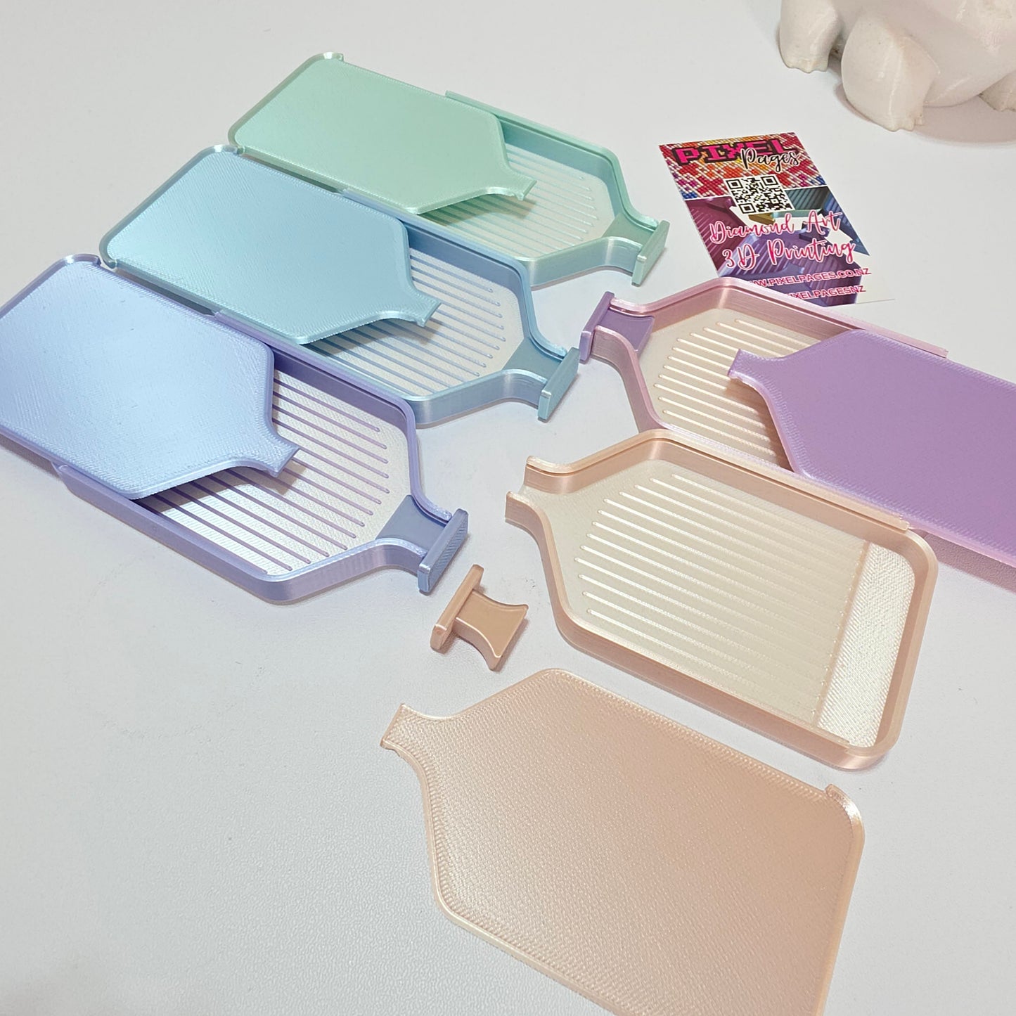 Luxury Mini Set of 5 Stack-able Trays - Pearl White & Fairytale
