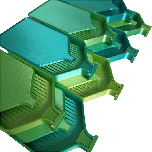 Luxury Set of 5 Stack-able Trays - Electric Emerald
