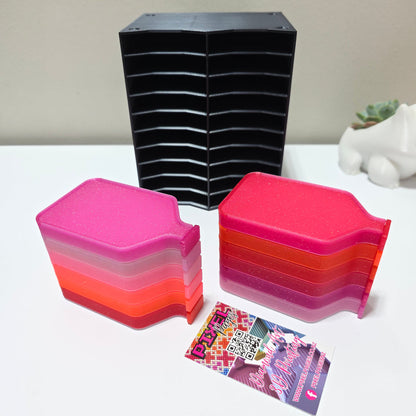 Luxury Set of 5 Stack-able Trays - Strawberry Sorbet