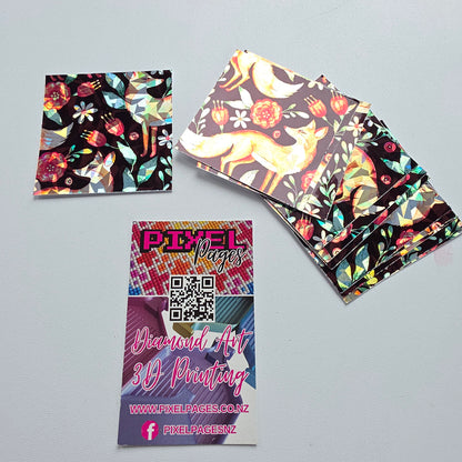 Holographic Release Paper 6.5cm x 6.5cm 12 Pack - Fox