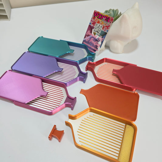 Luxury Mini Set of 5 Stack-able Trays - Pearl White & Rainbow Lorikeet