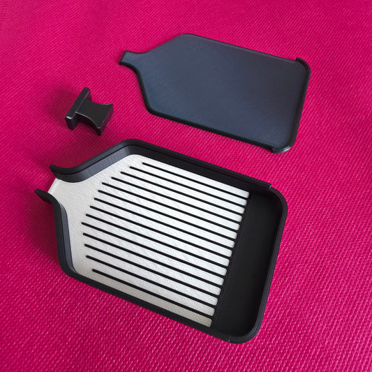 Luxury Mini Diamond Painting Drill Tray with Lid & Stopper - Pearl White & Ebony