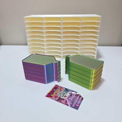 Luxury Mini Diamond Painting Drill Tray with Lid & Stopper - Pearl White & Neon Tides