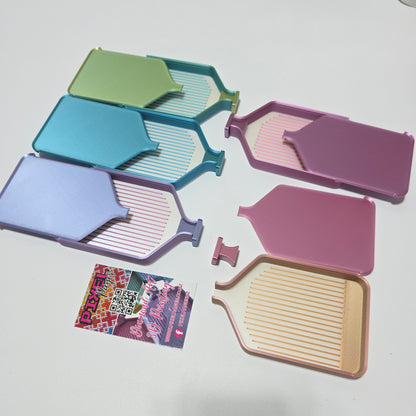 Luxury Set of 5 Stack-able Trays - Silk white & Paddle Pop