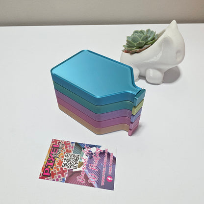 Luxury Set of 5 Stack-able Trays - Silk white & Paddle Pop