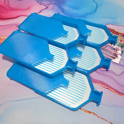Luxury Set of 5 Stack-able Trays - Blue Glitter